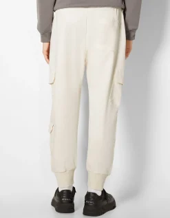 BERSHKA Pantalon jogger cargo slim Blanc cassé Outlet