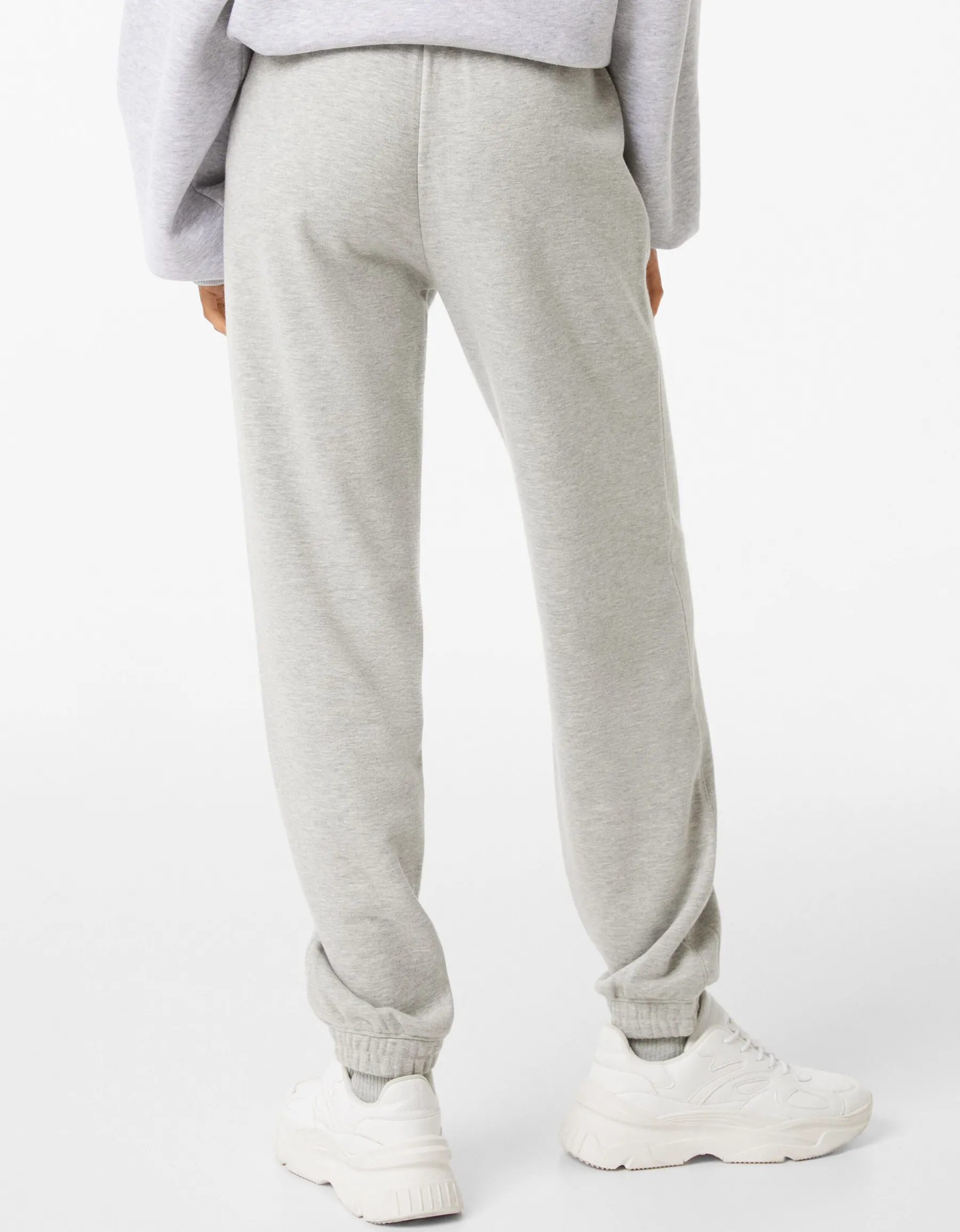 BERSHKA Pantalon jogger molleton Noir Cheap