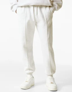 BERSHKA Pantalon jogger molleton Gris Hot