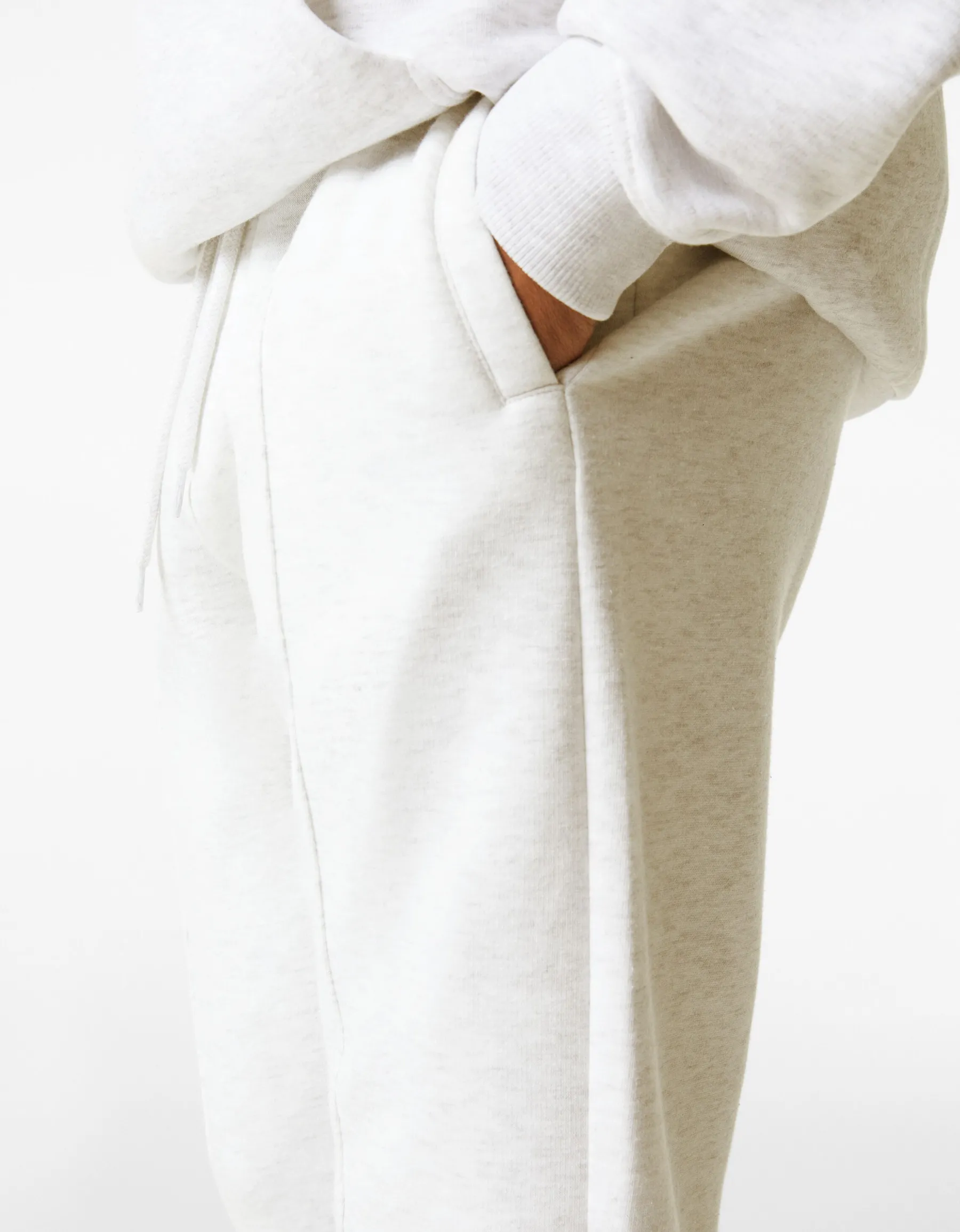BERSHKA Pantalon jogger molleton Gris Hot