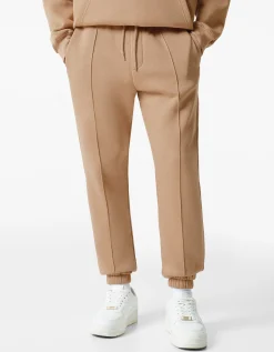 BERSHKA Pantalon jogger molleton Noir Fashion
