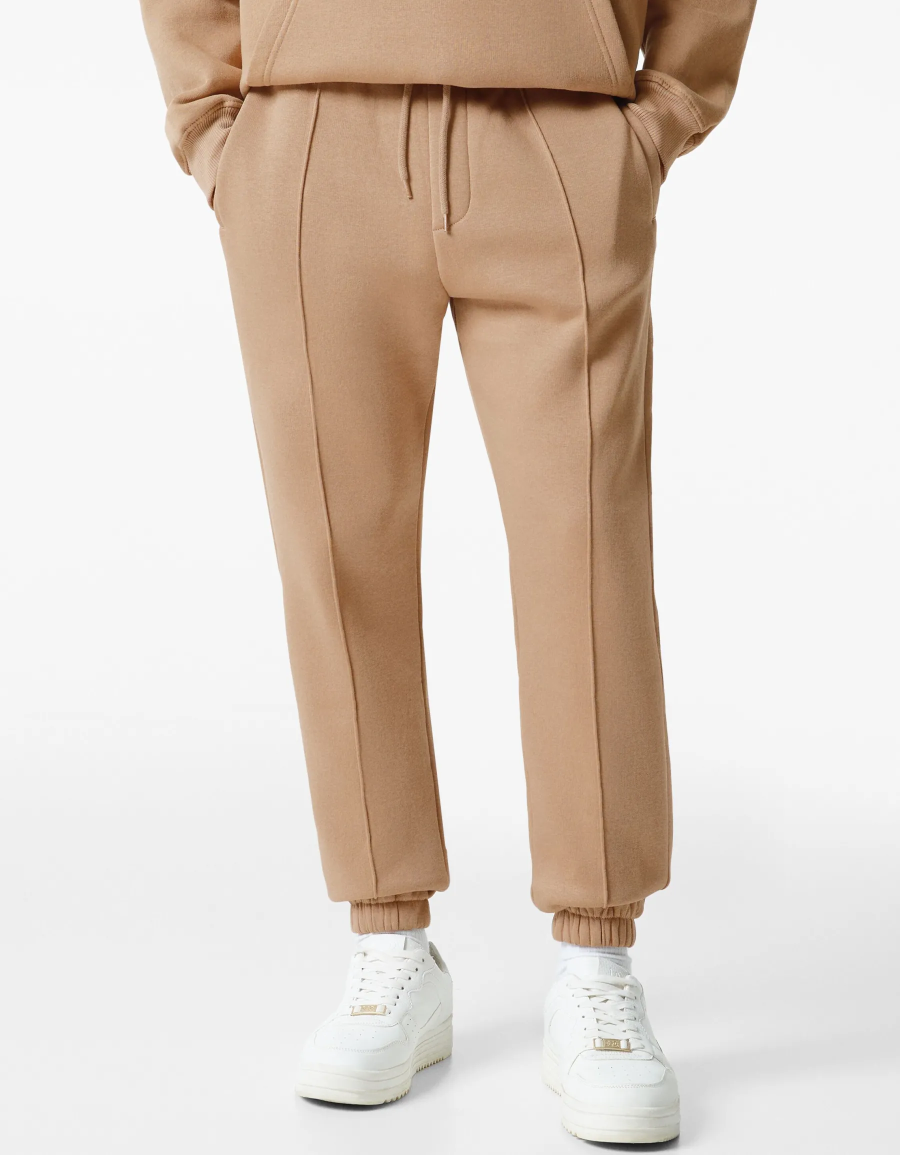 BERSHKA Pantalon jogger molleton Noir Fashion