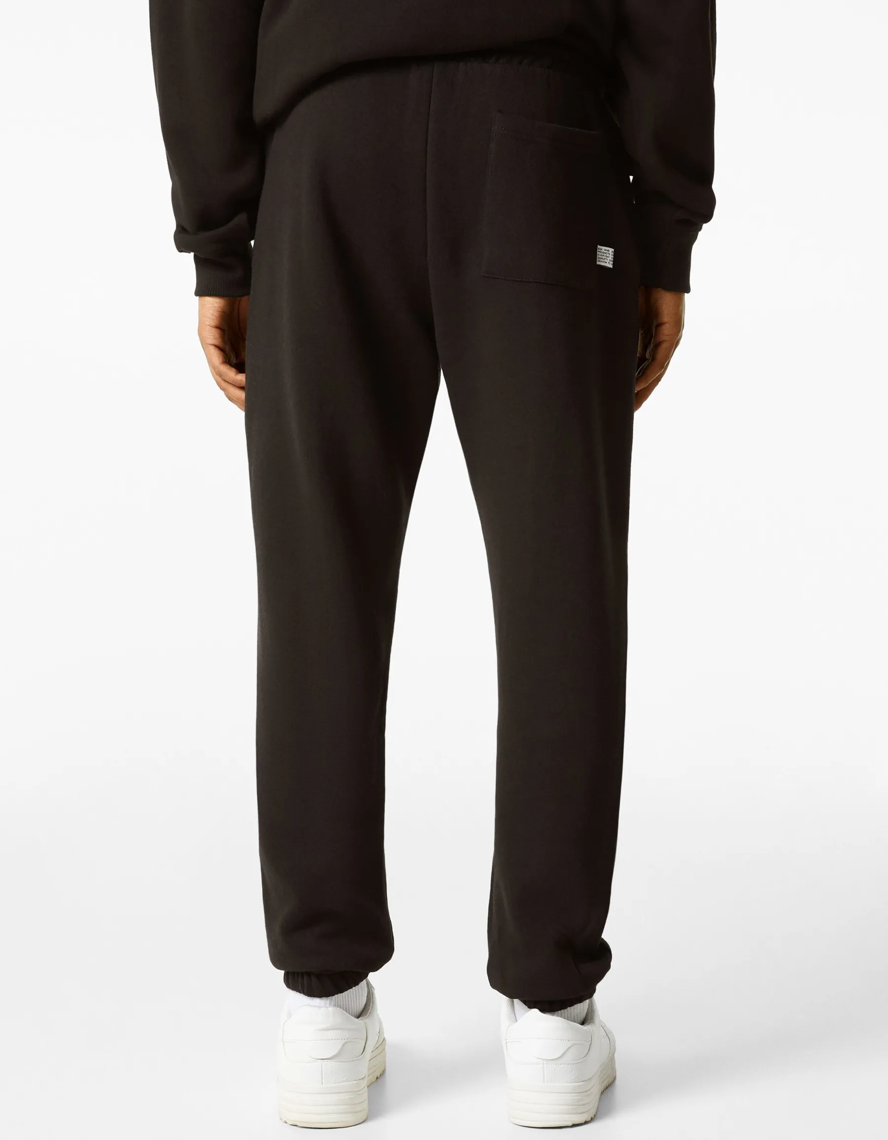 BERSHKA Pantalon jogger molleton Noir Flash Sale