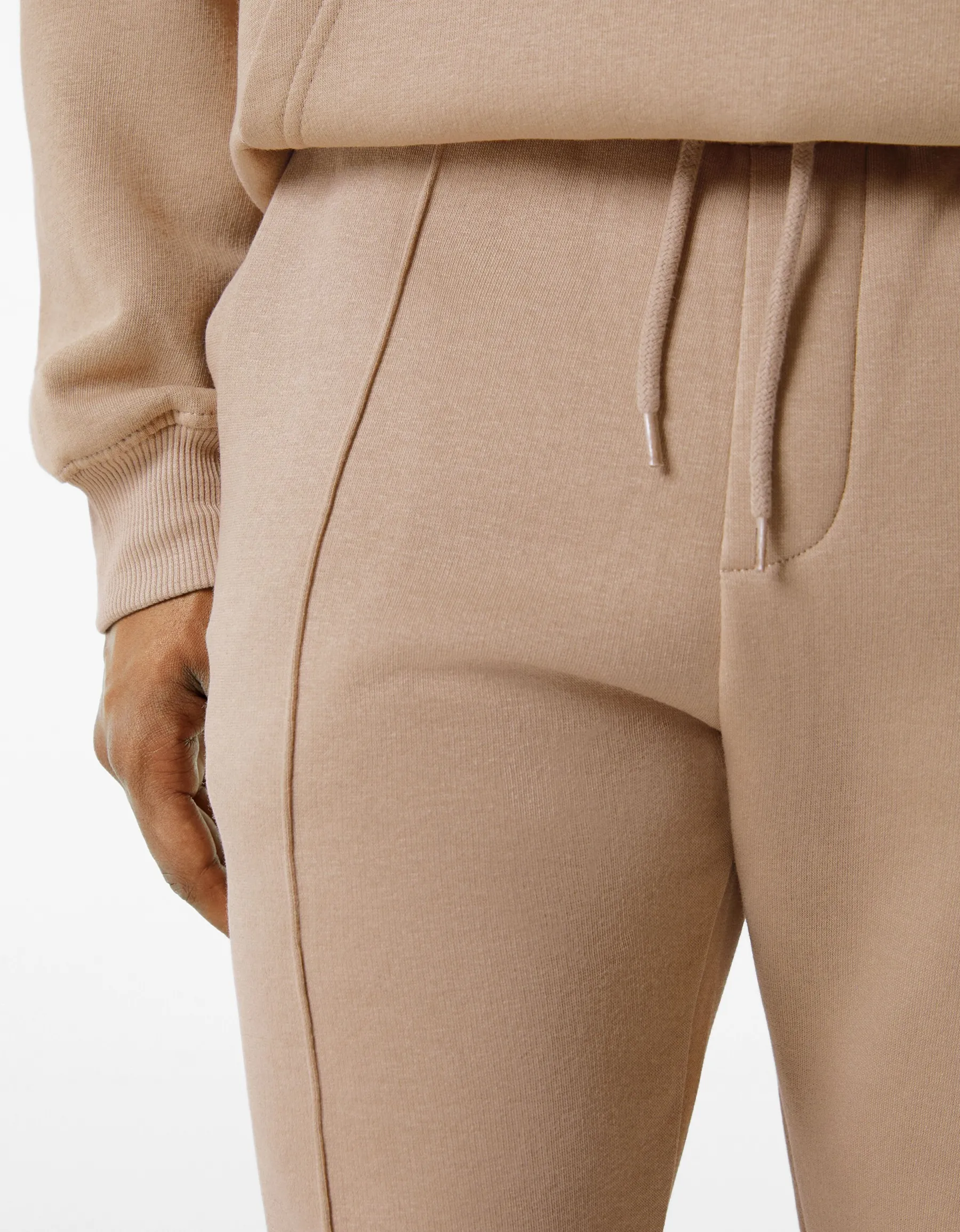 BERSHKA Pantalon jogger molleton Camel Store