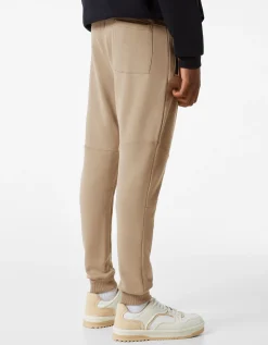 BERSHKA Pantalon jogger molleton découpes Gris Cheap