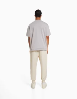 BERSHKA Pantalon jogger technique multifonction Sable Outlet