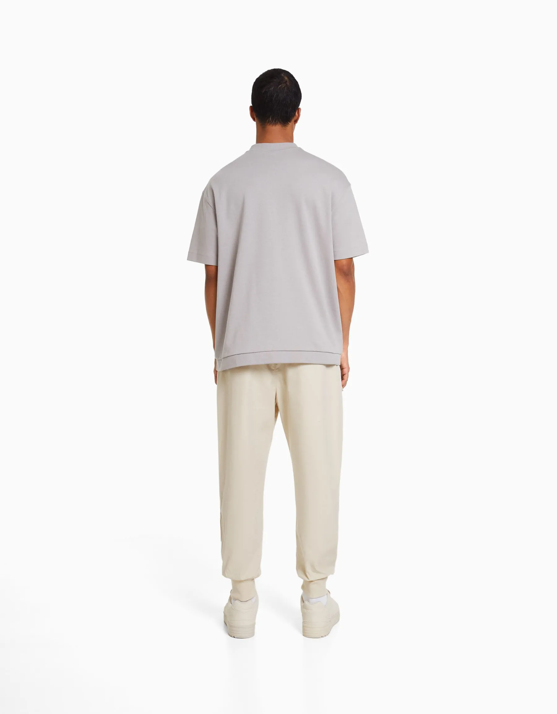 BERSHKA Pantalon jogger technique multifonction Sable Outlet