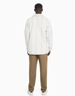 BERSHKA Pantalon loose coton Camel Best Sale