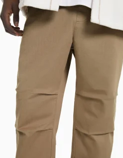 BERSHKA Pantalon loose coton Noir Clearance