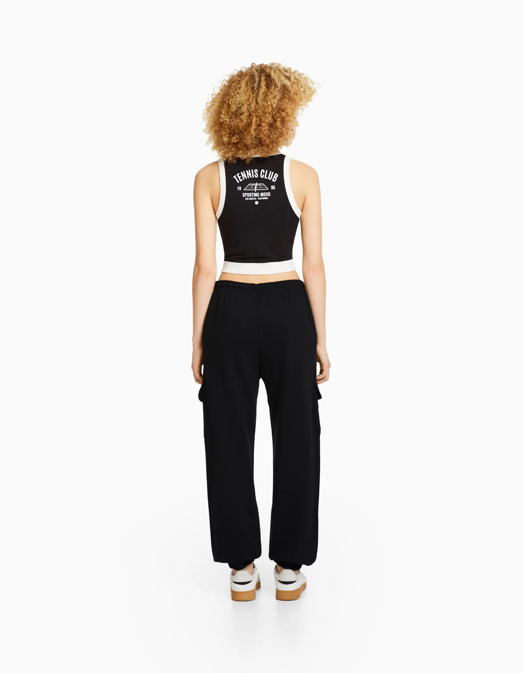 BERSHKA Pantalon molleton poches Gris Best Sale