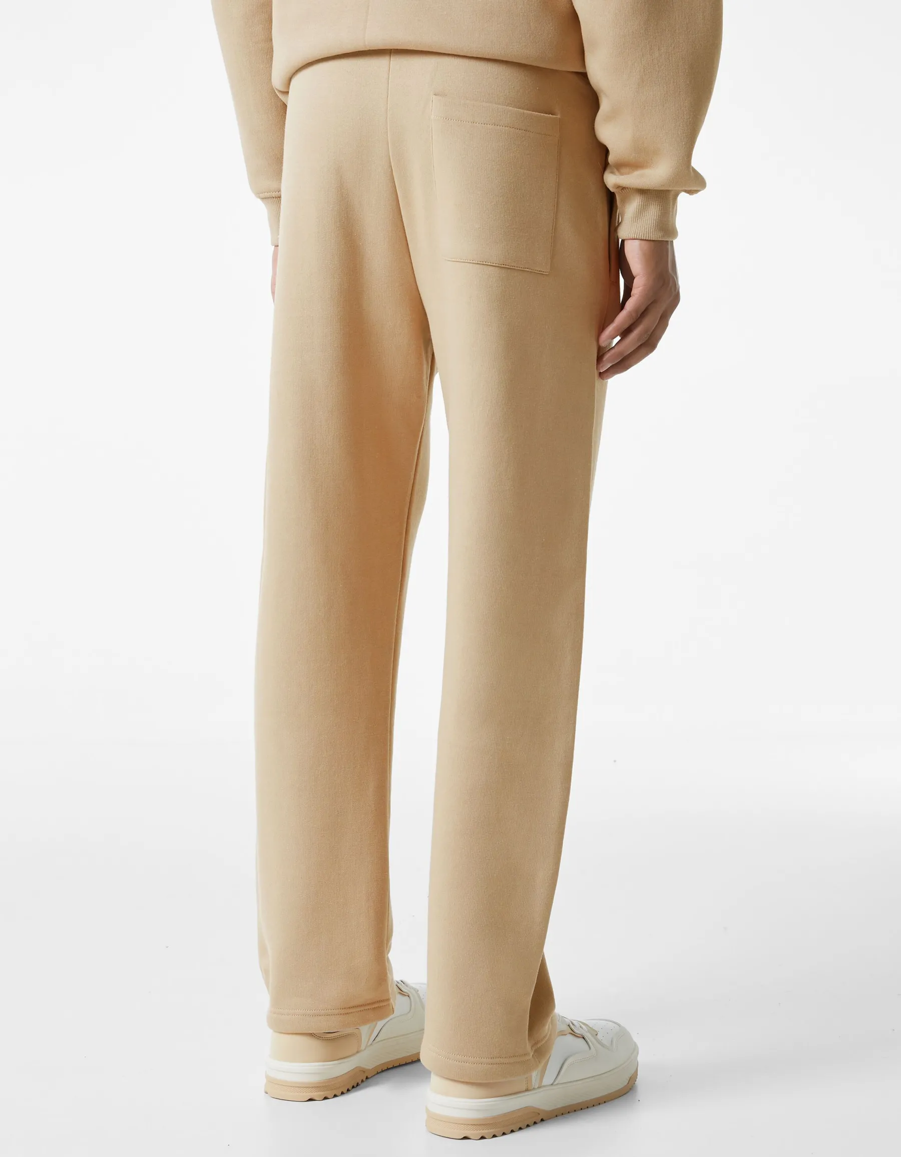BERSHKA Pantalon molleton wide leg Blanc cassé New