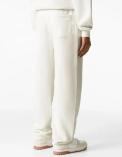 BERSHKA Pantalon molleton wide leg Blanc cassé New