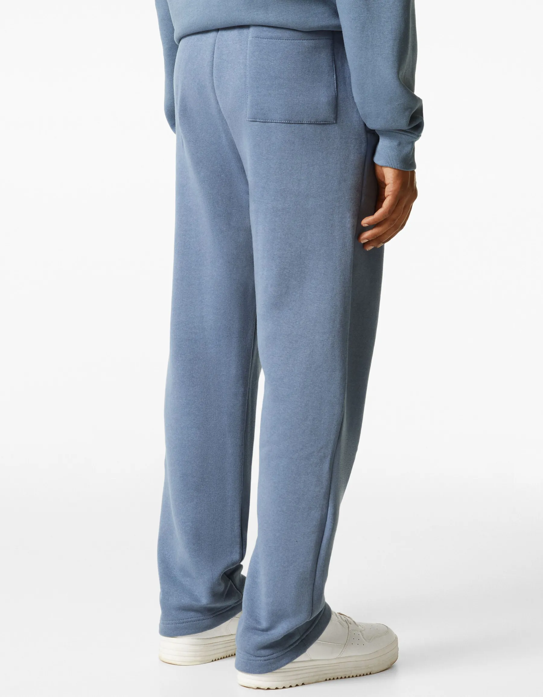 BERSHKA Pantalon molleton wide leg Blanc cassé New