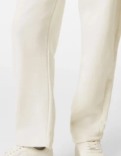 BERSHKA Pantalon molleton wide leg Blanc cassé Fashion