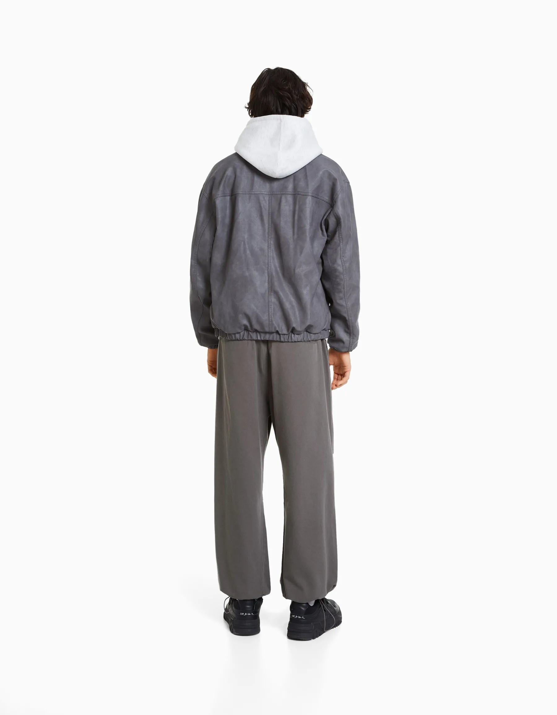 BERSHKA Pantalon parachute coton Camel Hot