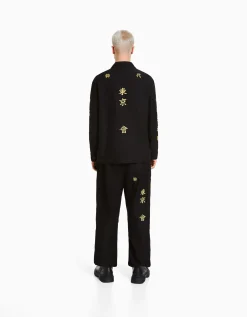 BERSHKA Pantalon parachute TOKYO REVENGERS Noir Best