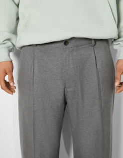 BERSHKA Pantalon tailleur semi-jogger wide Noir New