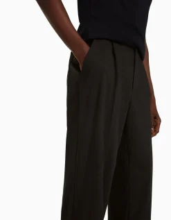 BERSHKA Pantalon tailleur semi-jogger wide Noir Cheap