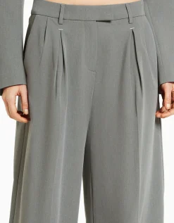 BERSHKA Pantalon tailoring Gris Outlet