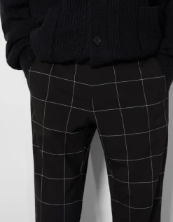 BERSHKA Pantalon tailoring carreaux Noir Best Sale
