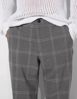 BERSHKA Pantalon tailoring carreaux Noir Outlet
