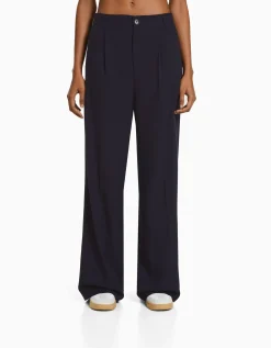BERSHKA Pantalon tailoring dad fit Camel Cheap