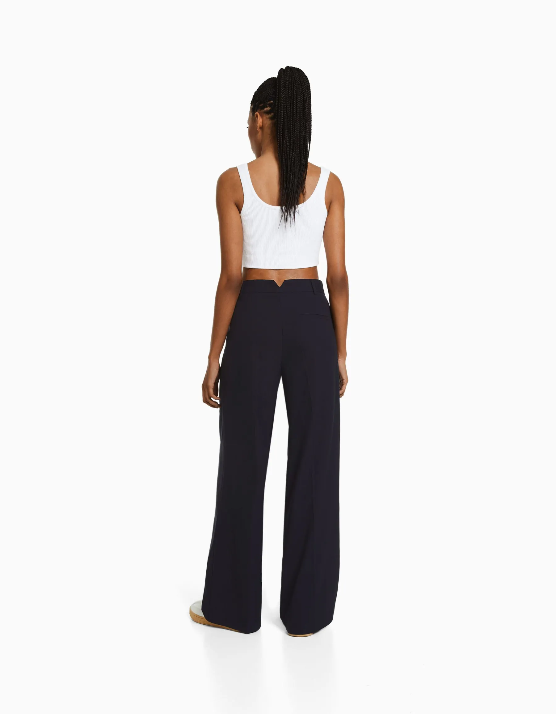 BERSHKA Pantalon tailoring dad fit Camel Cheap