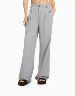 BERSHKA Pantalon tailoring dad fit Camel Store