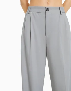 BERSHKA Pantalon tailoring dad fit Camel Store