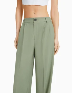 BERSHKA Pantalon tailoring dad fit Camel Fashion