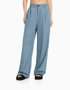 BERSHKA Pantalon tailoring dad fit Camel Hot