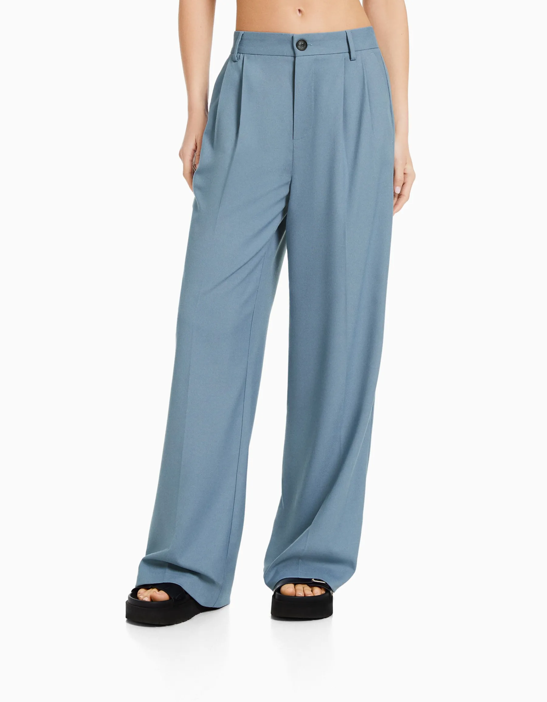 BERSHKA Pantalon tailoring dad fit Camel Hot