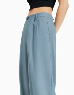 BERSHKA Pantalon tailoring dad fit Camel Hot