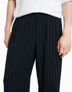 BERSHKA Pantalon tailoring rayures Marine Best