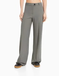 BERSHKA Pantalon tailoring wide leg passants Marine Flash Sale