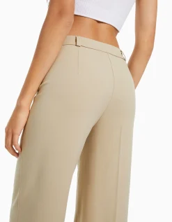 BERSHKA Pantalon tailoring wide leg passants Marine Outlet