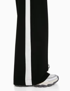 BERSHKA Pantalon tailoring wide leg bande latérale Noir Shop