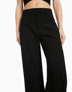 BERSHKA Pantalon wide leg passants Gris Store