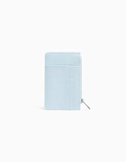 BERSHKA Porte-cartes plaque gravure imprimé animal Bleu clair Best