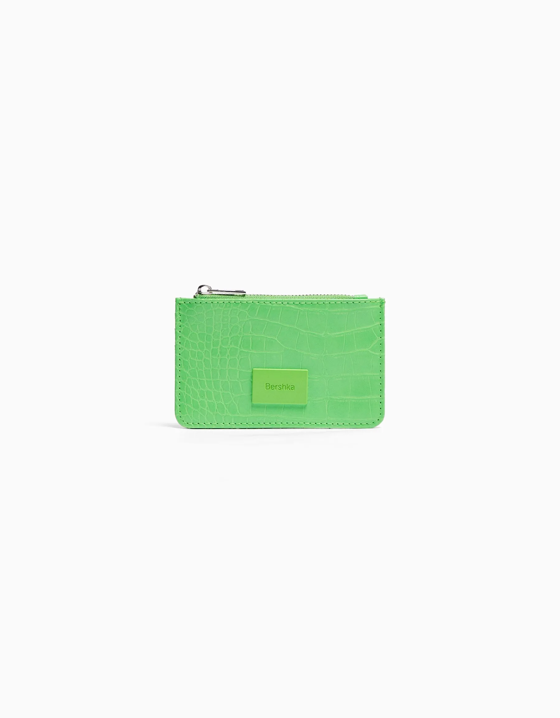 BERSHKA Porte-cartes plaque gravure imprimé animal Bleu clair Flash Sale