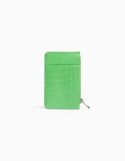 BERSHKA Porte-cartes plaque gravure imprimé animal Bleu clair Flash Sale