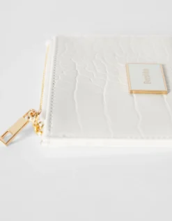 BERSHKA Porte-cartes texturé Blanc New