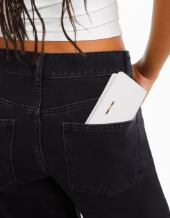 BERSHKA Porte-monnaie basic Noir Outlet