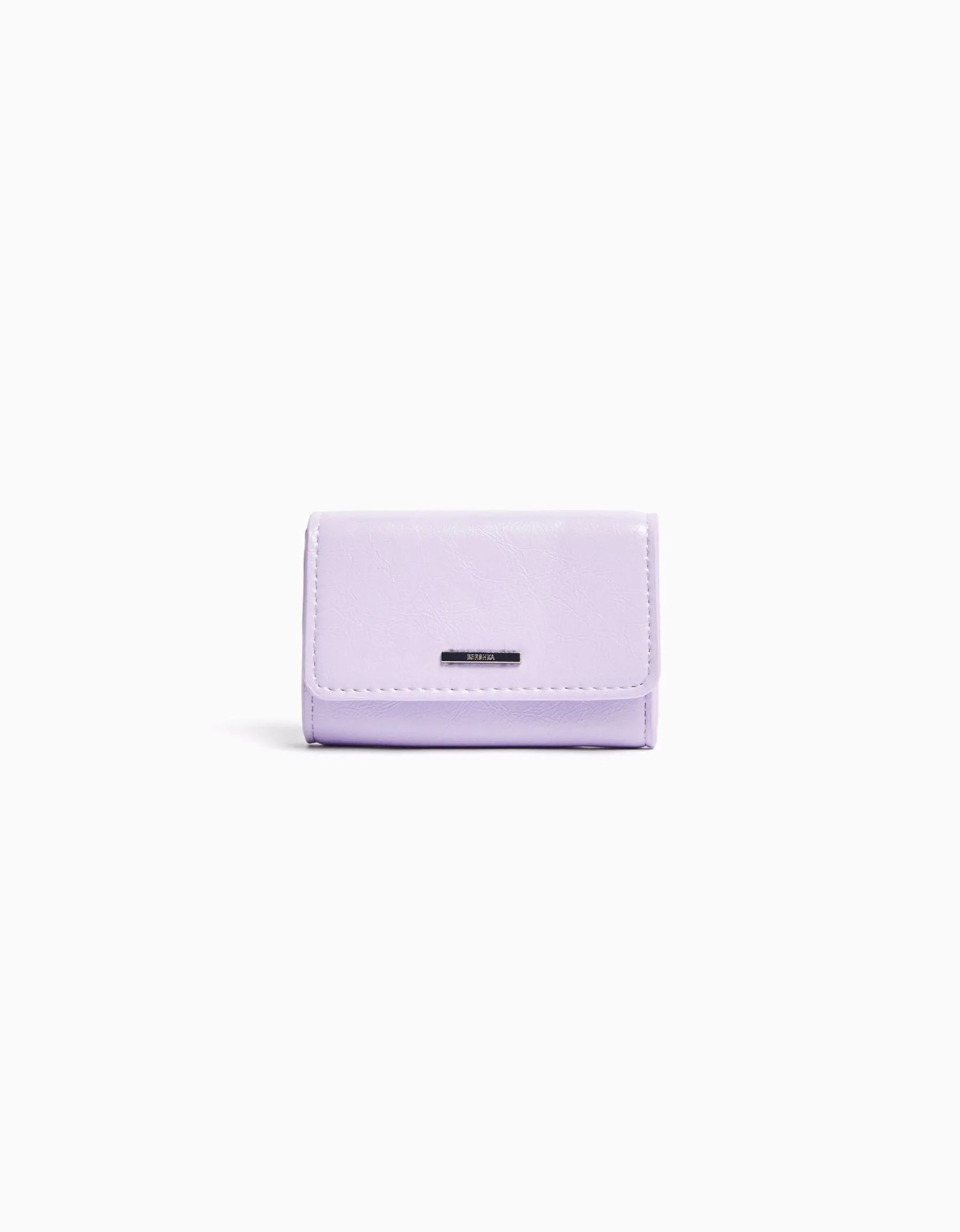 BERSHKA Porte-monnaie basique brillant Violet New