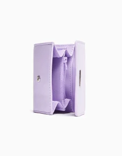 BERSHKA Porte-monnaie basique brillant Violet New