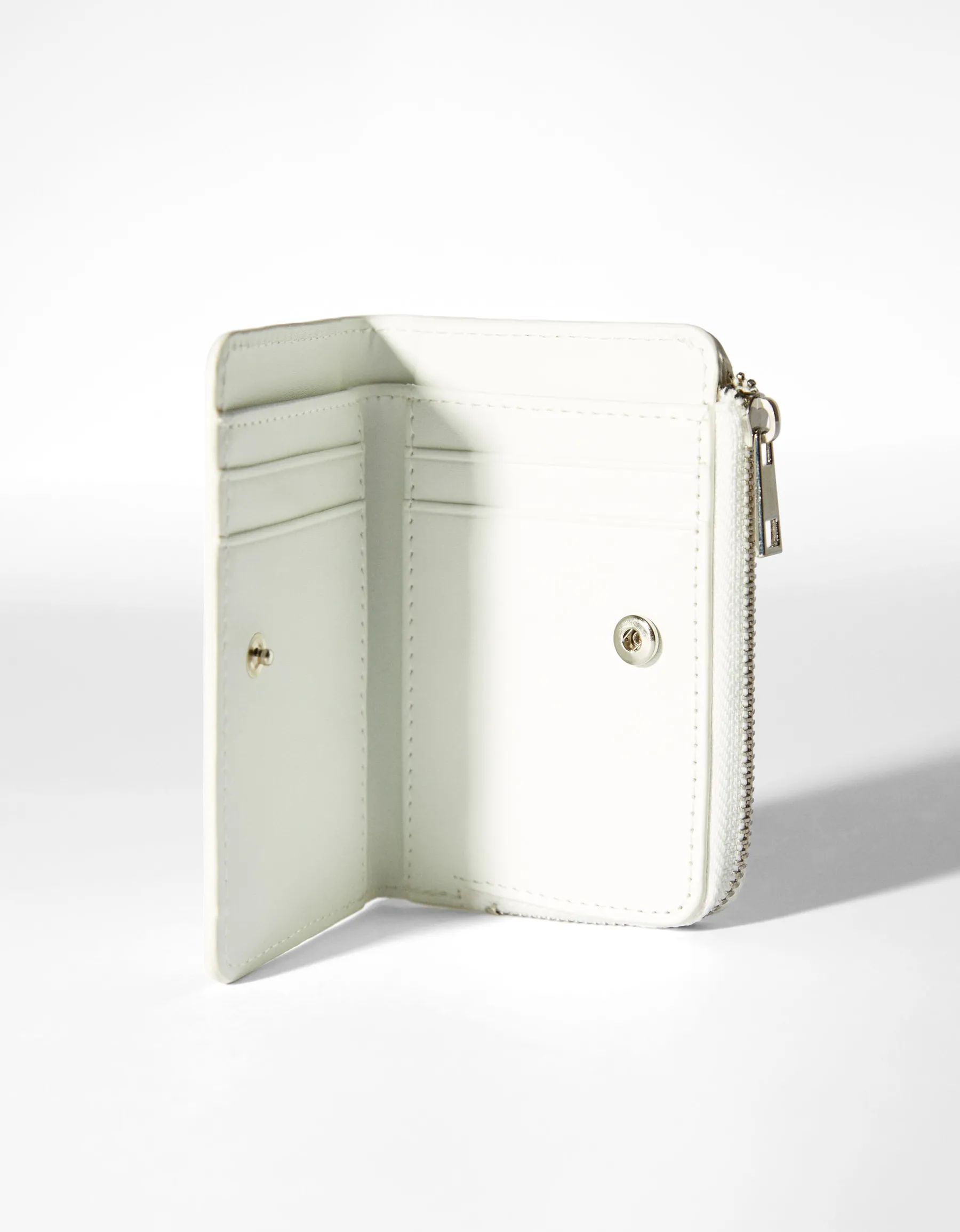 BERSHKA Porte-monnaie imprimé papillons Blanc Hot