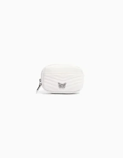 BERSHKA Porte-monnaie matelassé détail Blanc Cheap