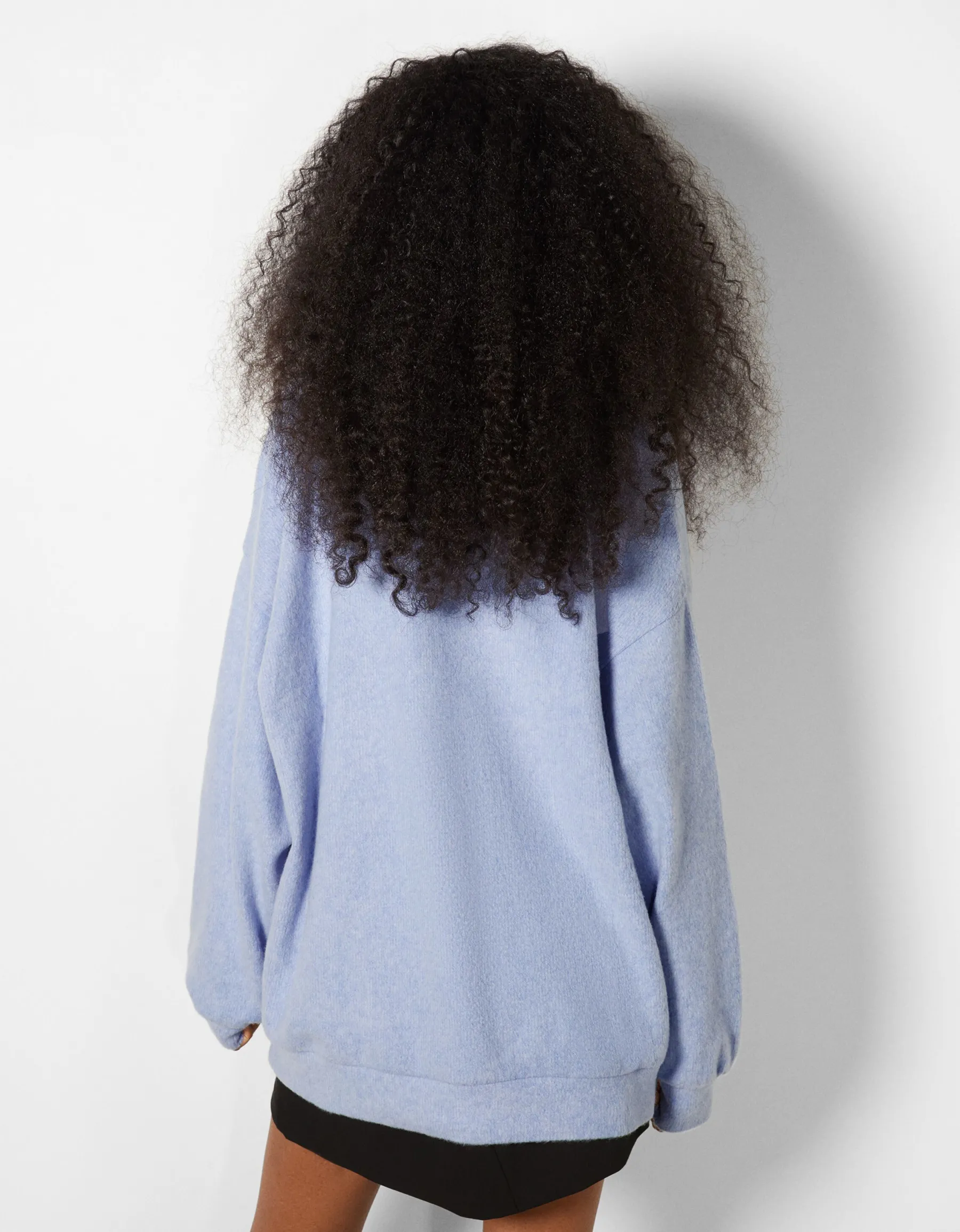 BERSHKA Pull à col en V Bleu Sale