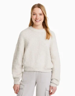 BERSHKA Pull à col rond Violet Cheap