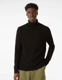 BERSHKA Pull à col roulé Noir Flash Sale